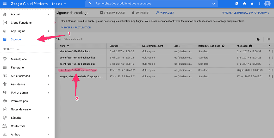 Google Cloud Dashboard console