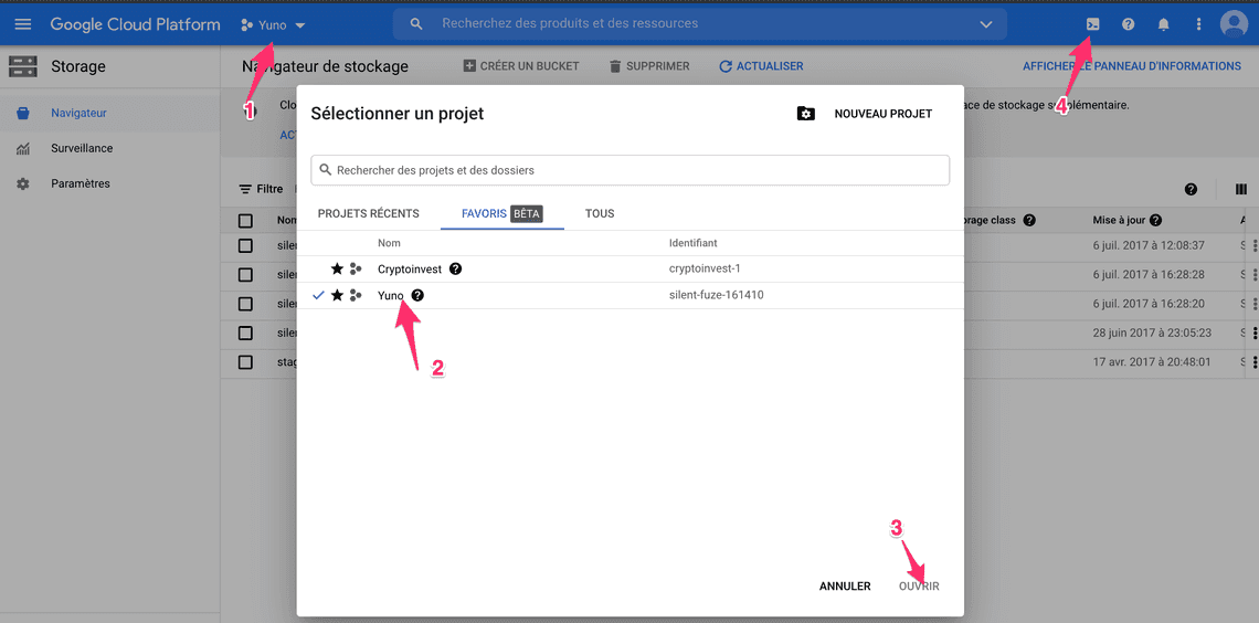 Google Cloud Dashboard console